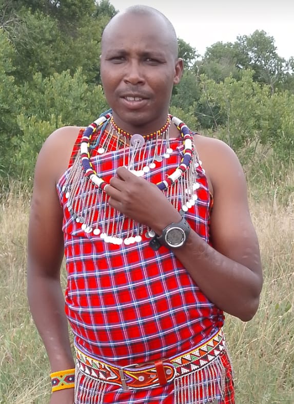 Expert safari guide with binoculars